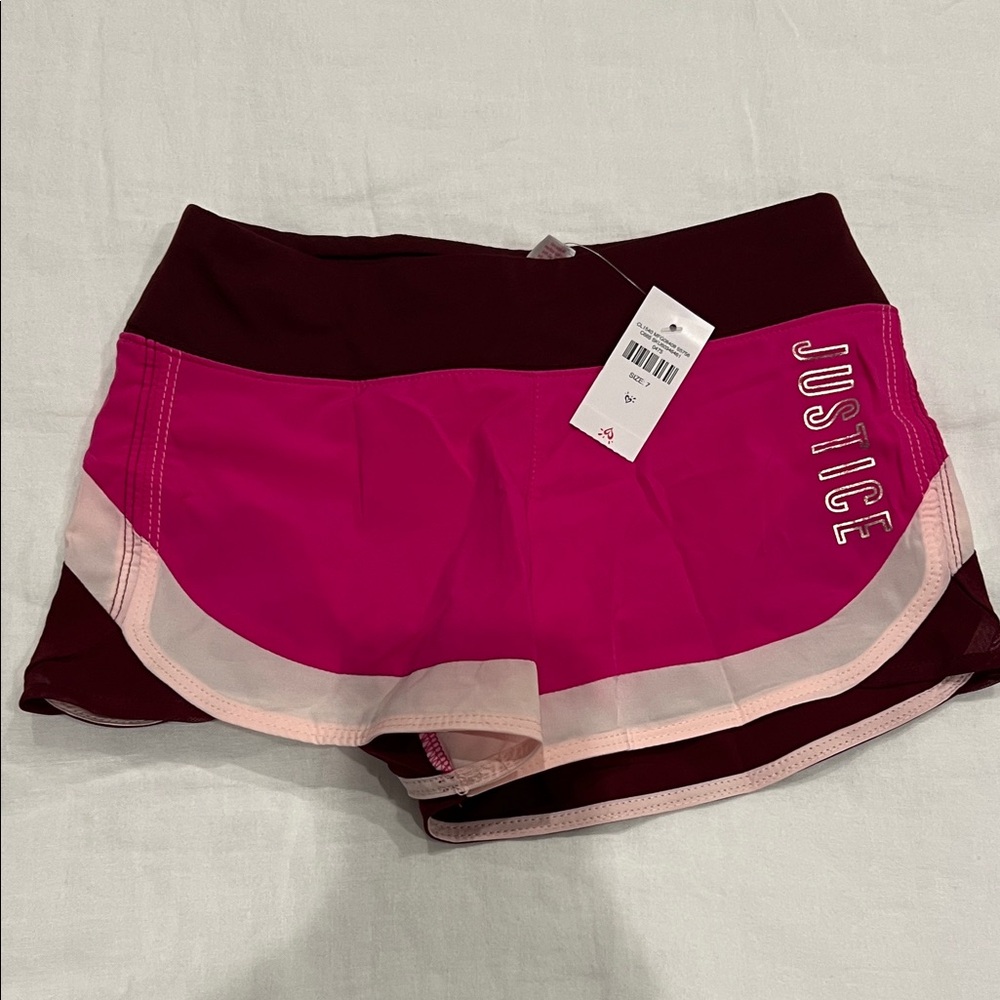 Justice Color Block athletic shorts size 7